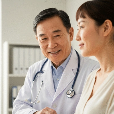 Healthcare professional consulting with a patient about dietary changes and supplements